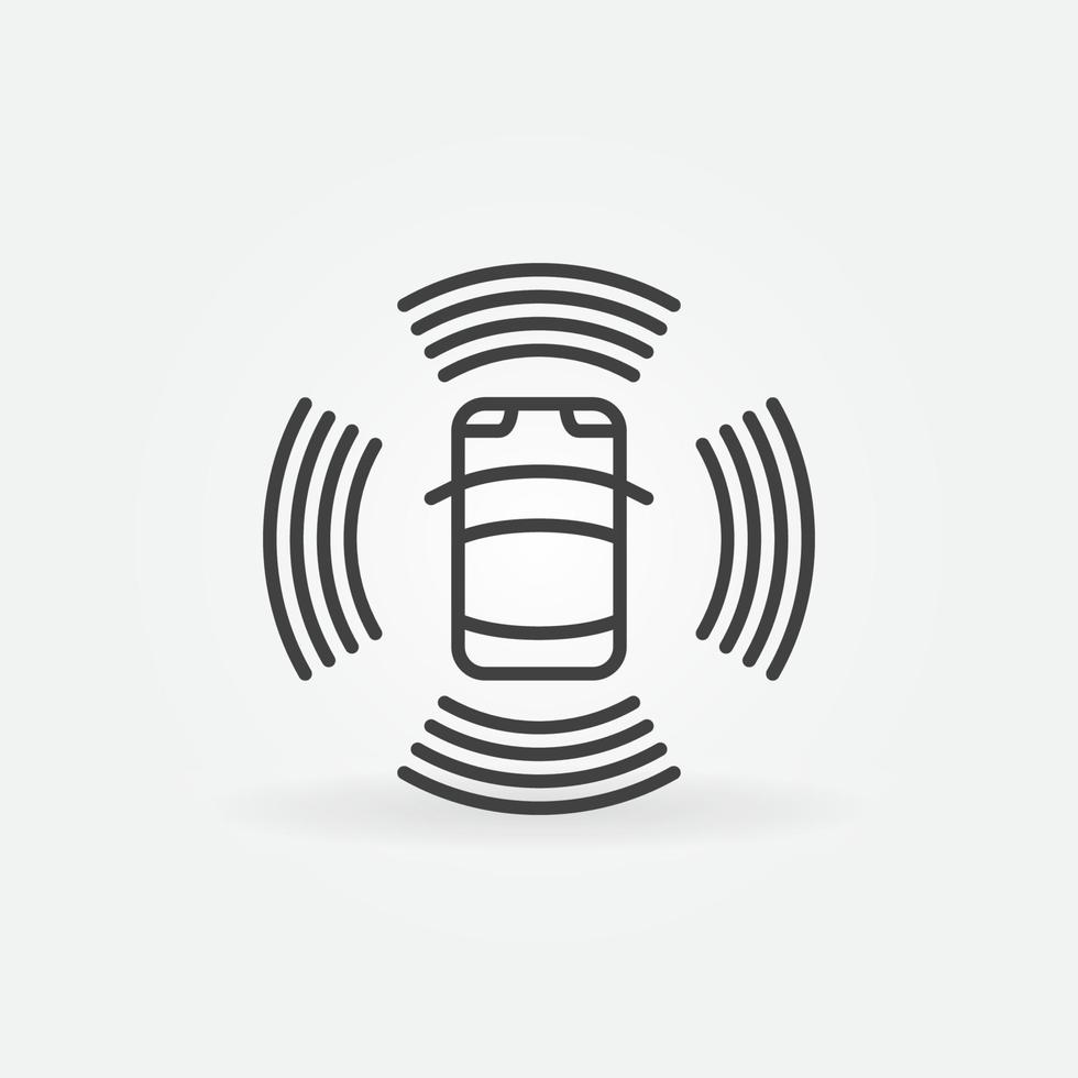 Autonomous Automobile linear icon. Self Driving Car vector sign