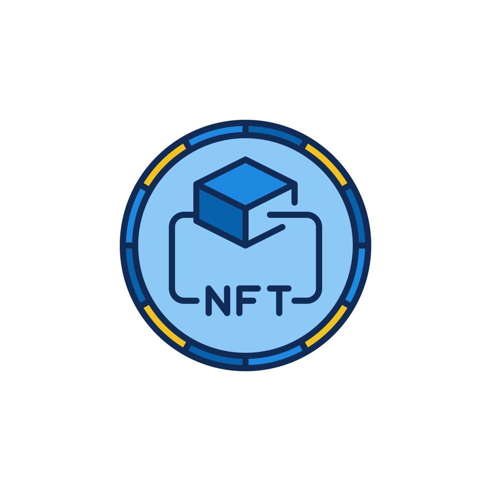Non-Fungible Token Technology vector concept round colored icon