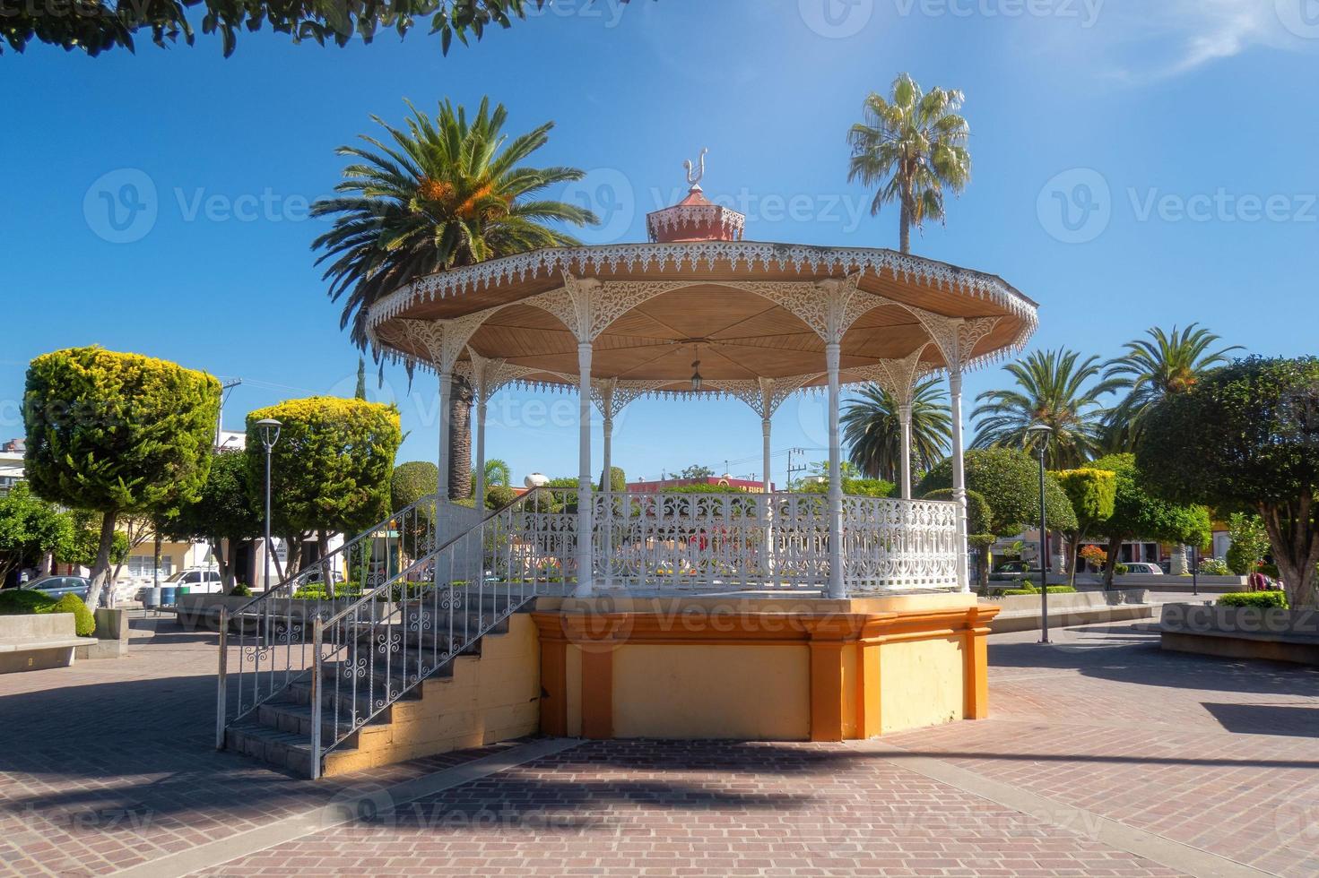 Traditional Mexican kiosk in the garden square of Doctor Mora Guanajuato photo