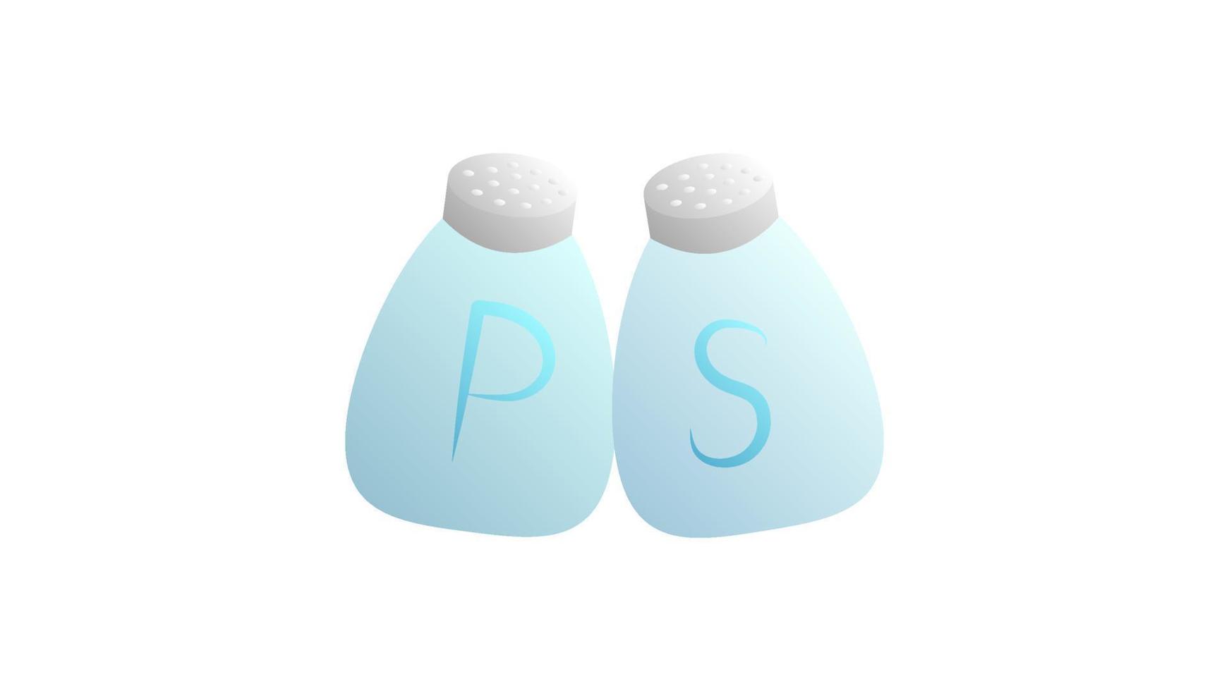 salt and pepper shakers flat design vector icon isolated on white