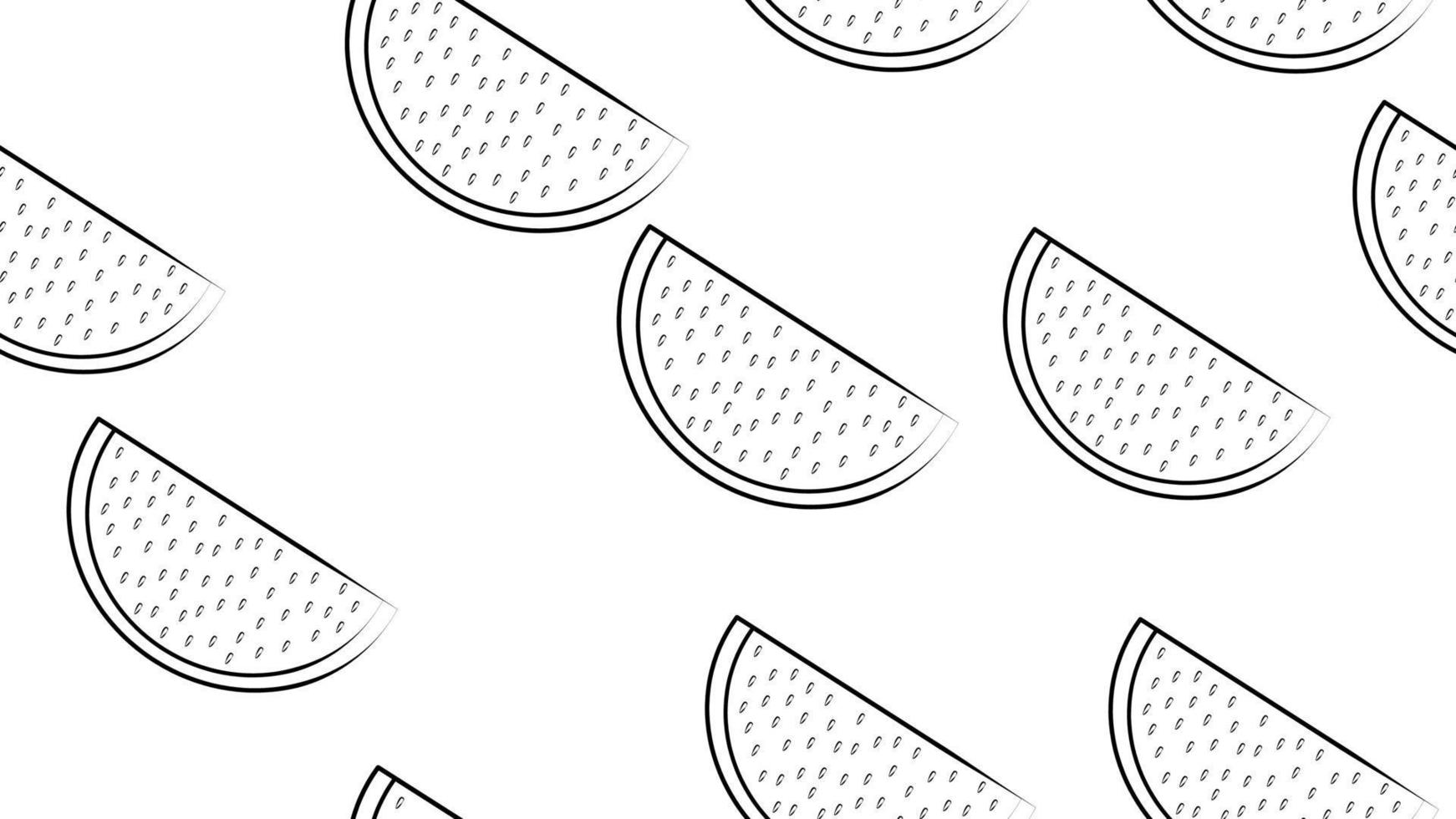 Fruity seamless vector pattern with watercolor paint textured watermelon pieces