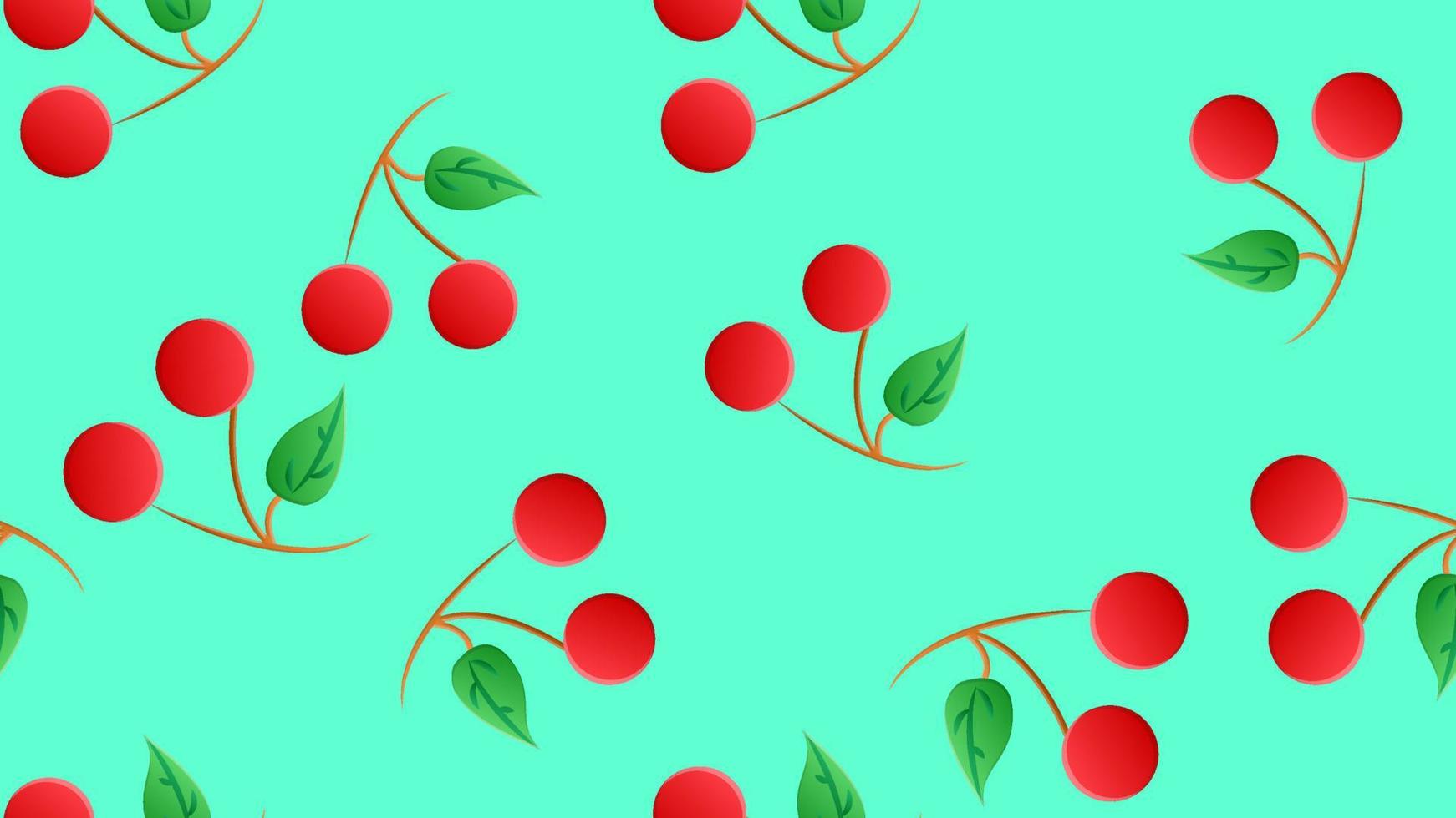 cereza, baya roja fresca textura de patrón sin costuras ilustración vectorial de fondo abstracto, concepto de batido de frutas y verduras vector