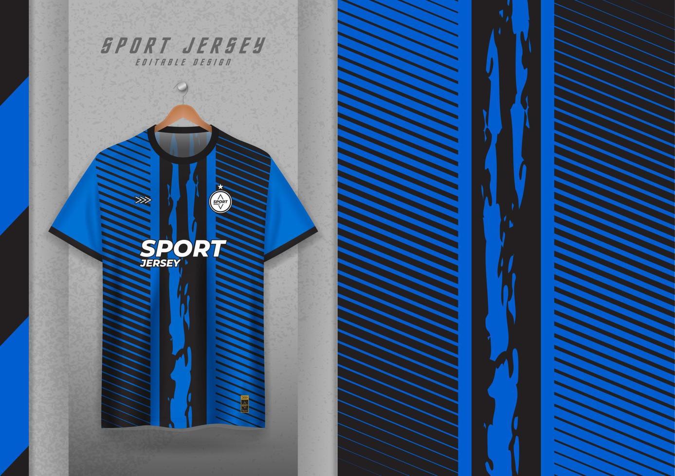 diseño de patrones de tela para camisetas deportivas, camisetas de fútbol, camisetas para correr, camisetas, camisetas de entrenamiento, rayas azules. vector