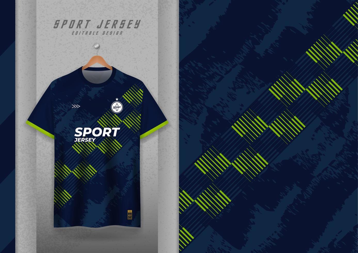 Fabric pattern design for sports t-shirts, soccer jerseys, running jerseys, jerseys, workout jerseys. Navy with green oblique stripes vector