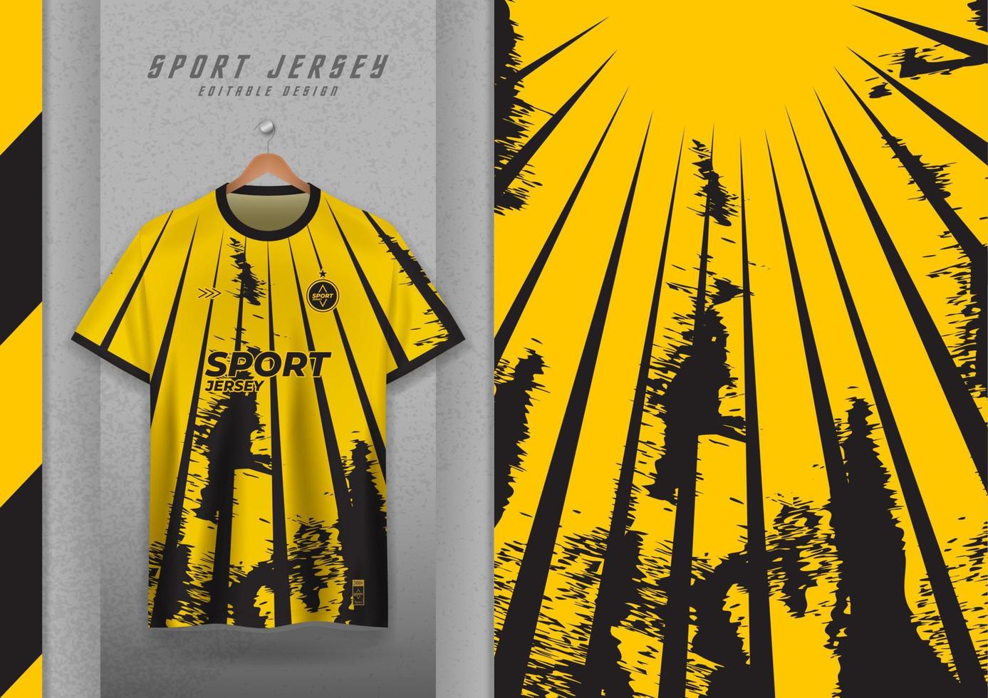 diseño de patrones de tela para camisetas deportivas, camisetas de fútbol, camisetas para correr, camisetas, camisetas de gimnasia, rayas amarillas. vector