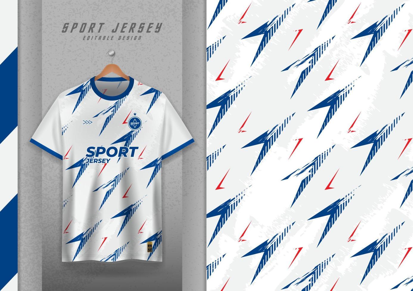 Fabric pattern design for sports t-shirts, soccer jerseys, running jerseys, jerseys, workout jerseys. white with blue stripes vector
