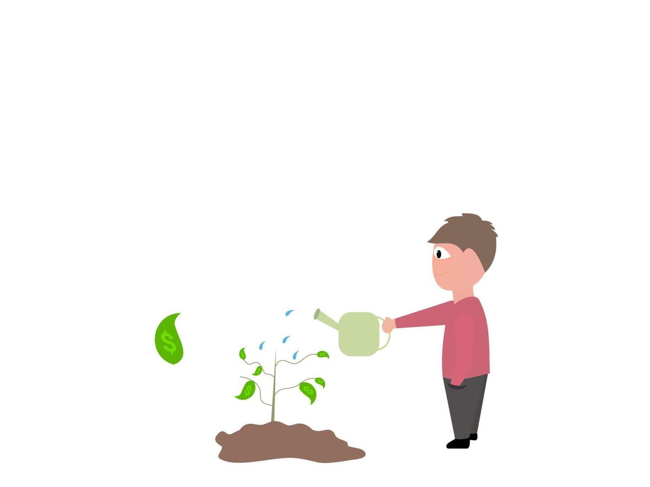 money plant flat design vector illustration