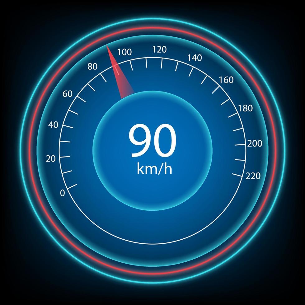 Gauge or meter indicator. Speedometer Circular percentage with Futuristic   elements. Holographic hud user interface elements, Hud interface vector transportation business.