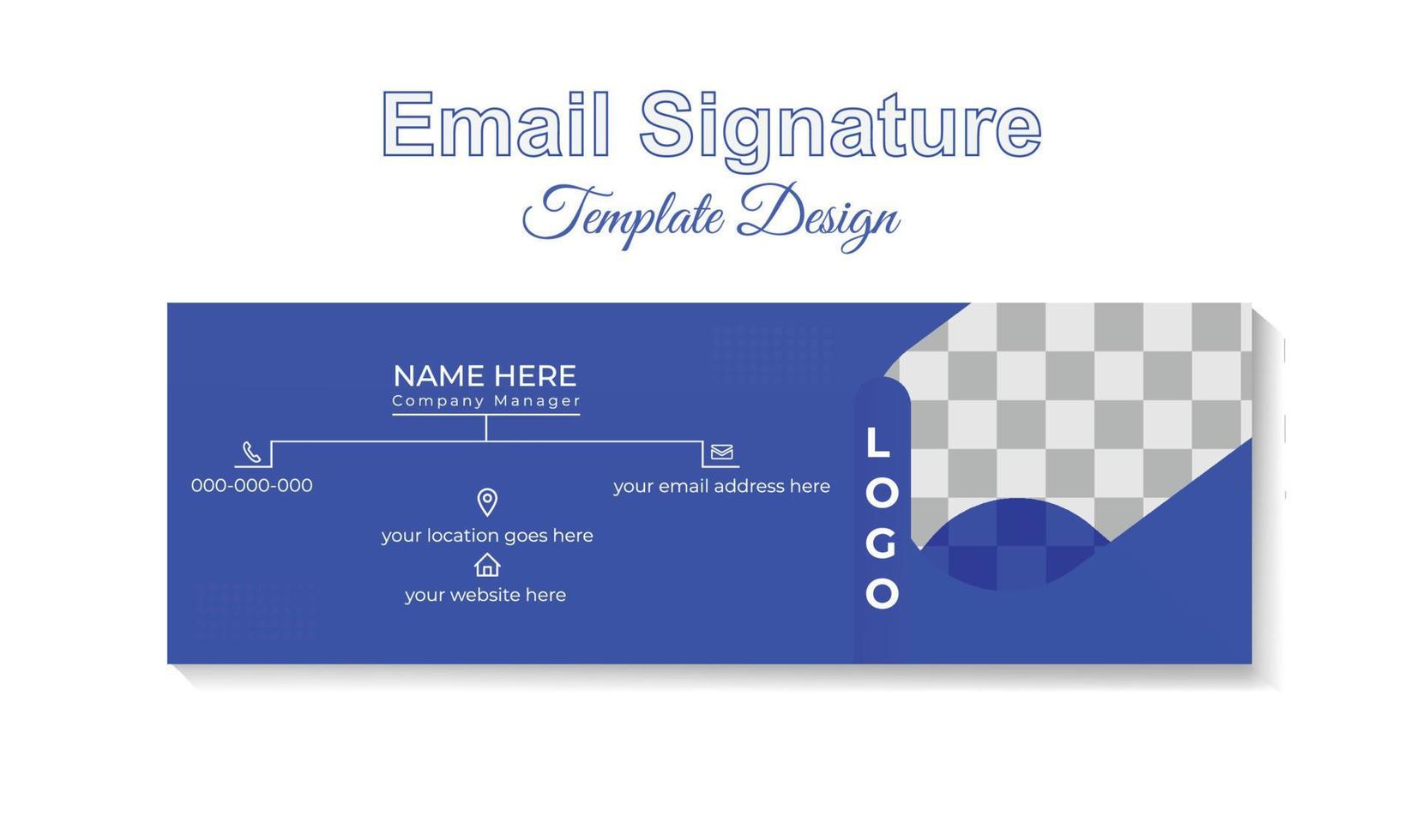 professional email signature template design vector