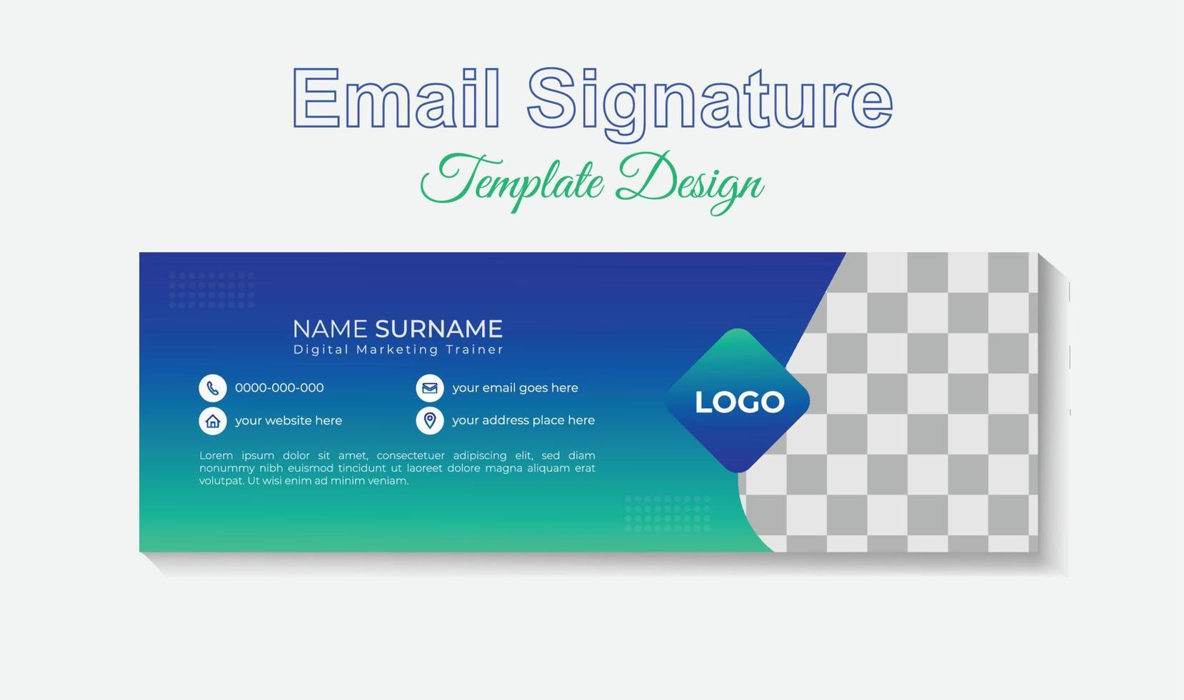 professional business email signature template vector