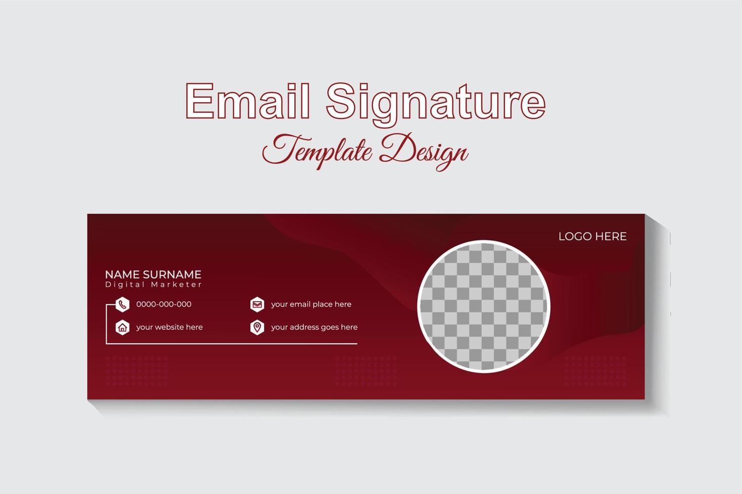 professional email signature template design vector