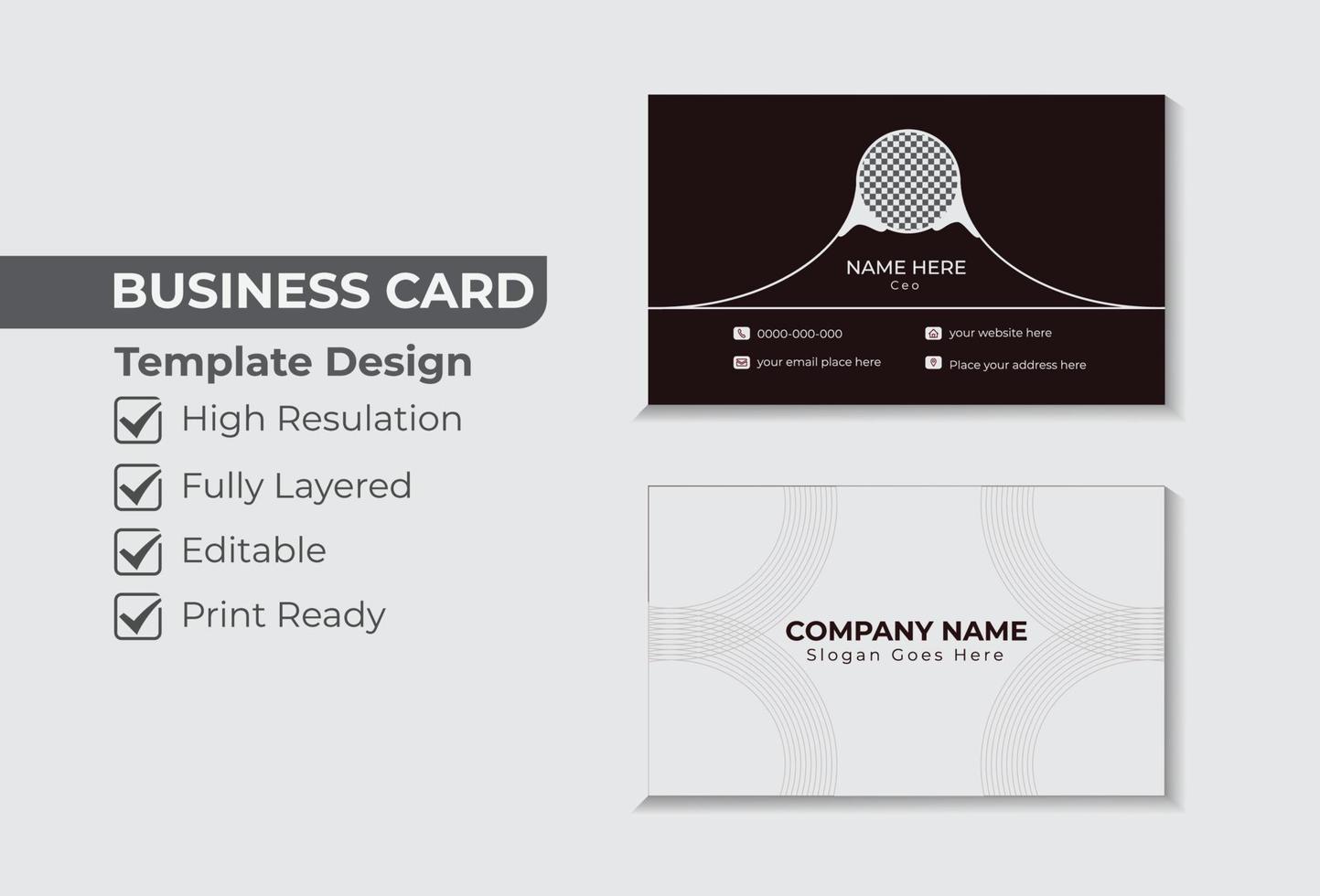 clean minimalist simple business card template design vector