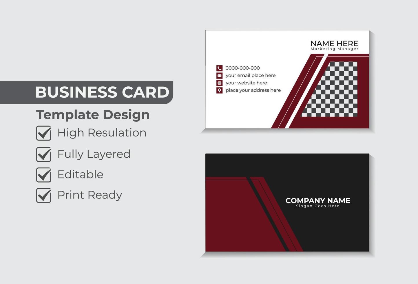 corporate professional business card template design vector