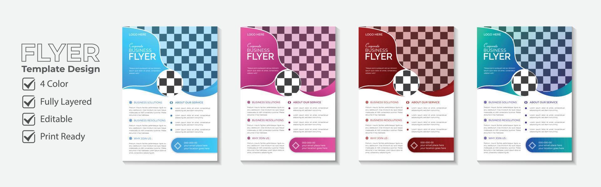 Corporate unique business flyer template design vector