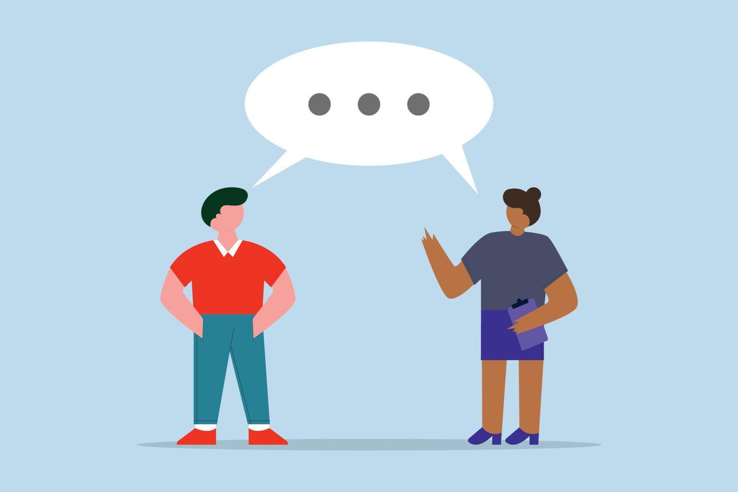 Thinking the same idea. thoughtful business people brainstorm with same thinking bubble. vector