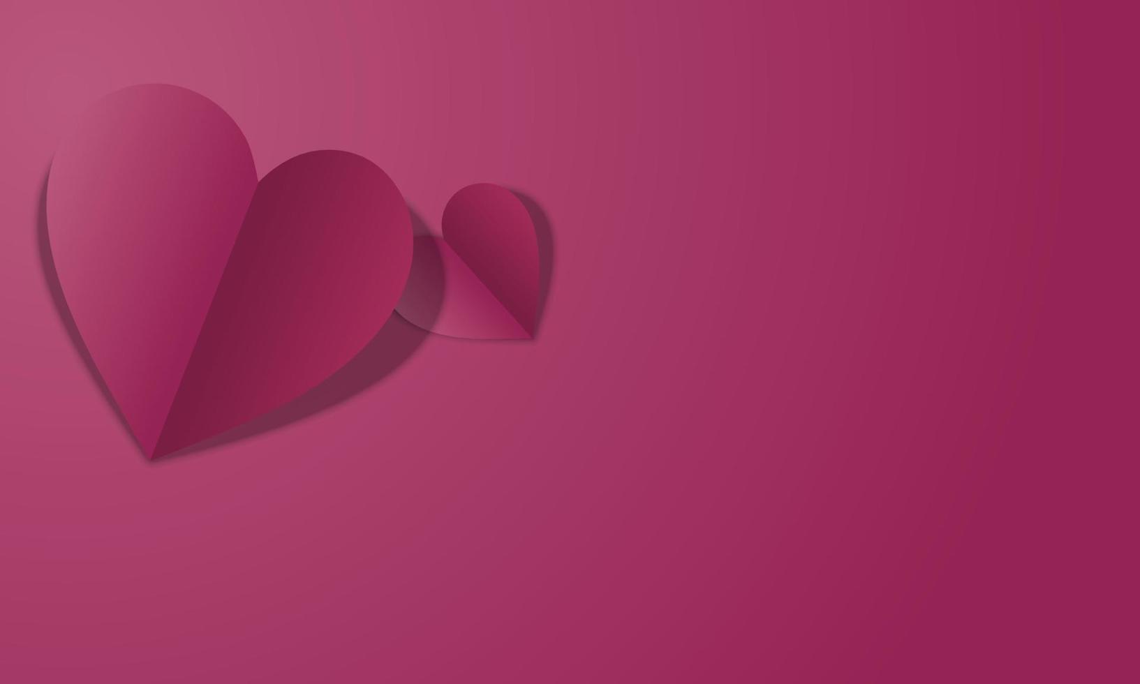 púrpura feliz día de san valentín con fondo de corazón de papel. vector