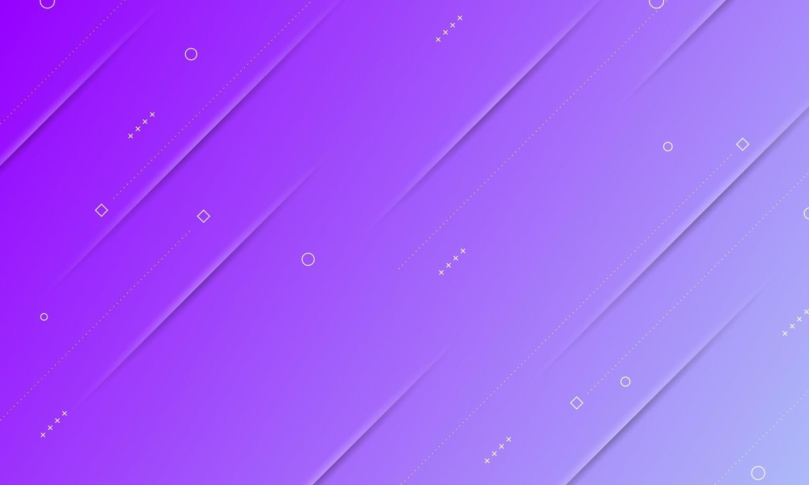 Purple gradient with lines texture and memphis elements. vector