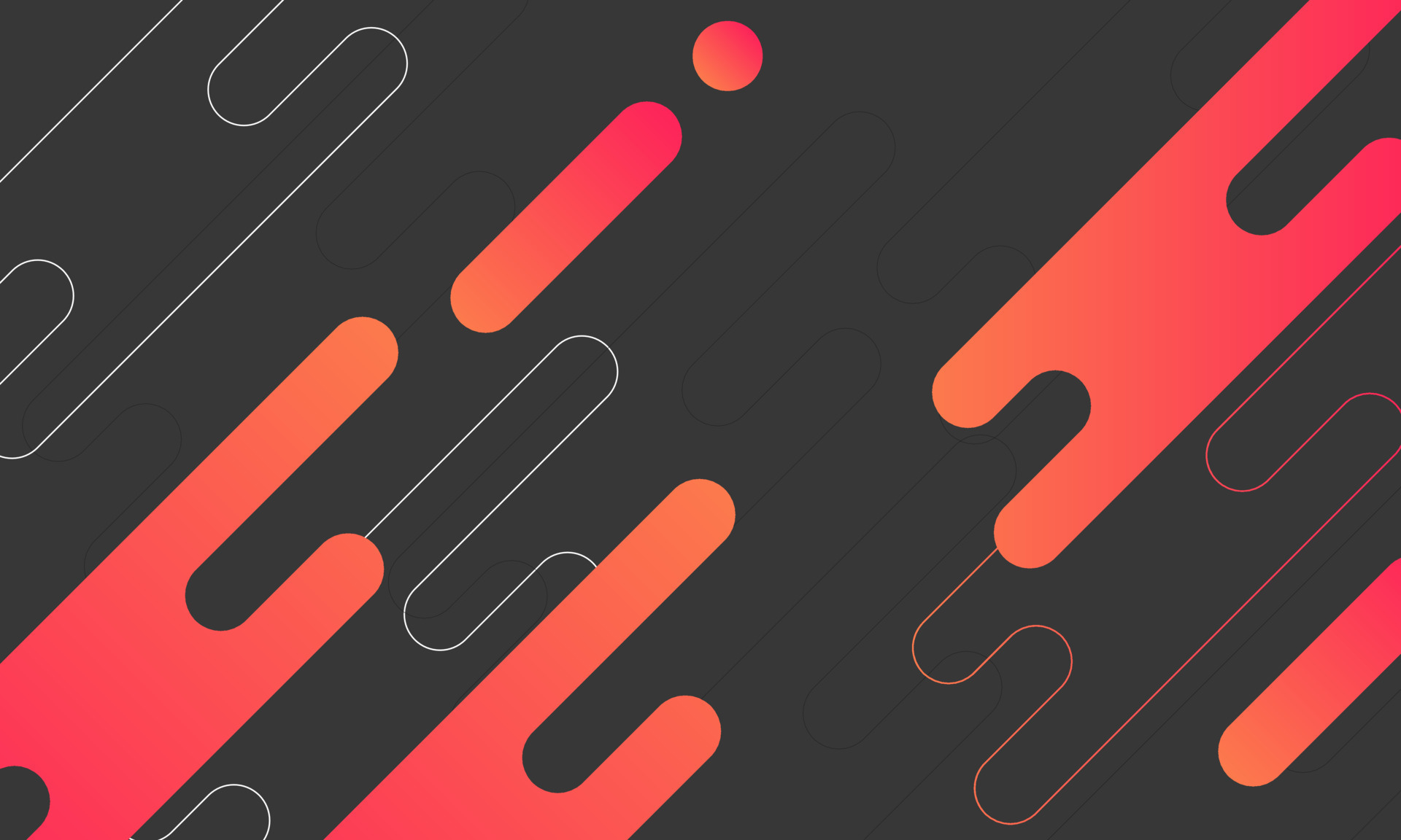 Red and yellow gradient rounded shape on dark background. 13704143