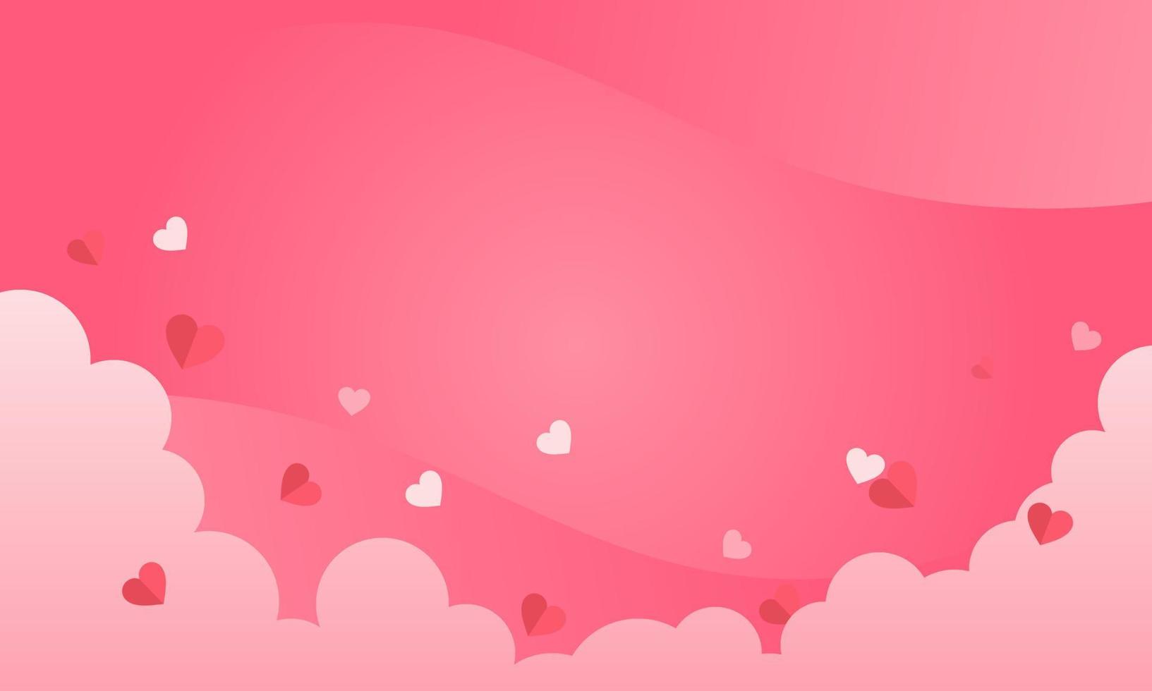 diseño de fondo de San Valentín con nube y corazón. vector