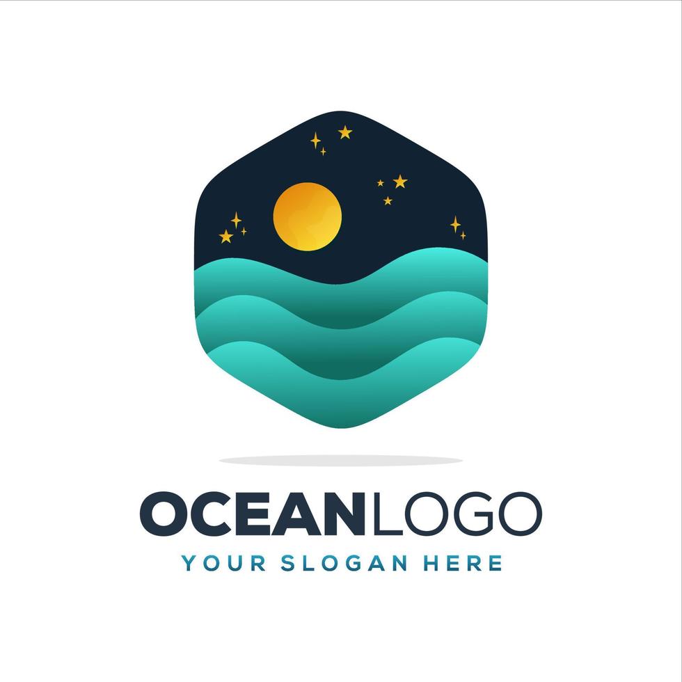 diseño del logotipo del océano vector