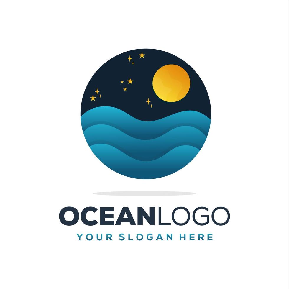diseño del logotipo del océano vector