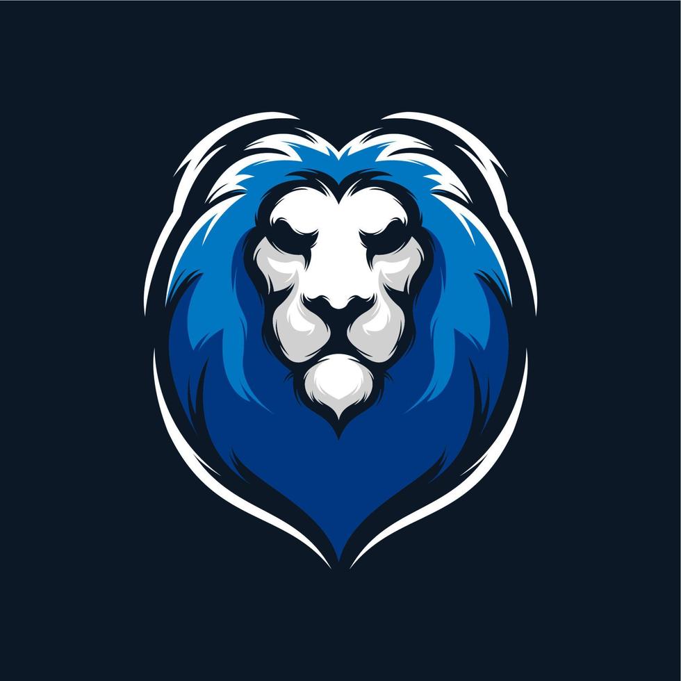 Lion esport logo design vector