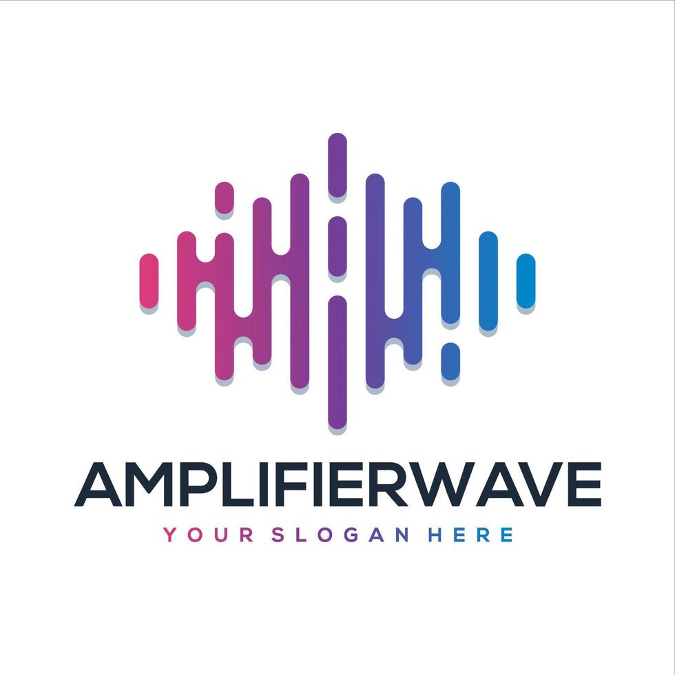 sound wave with letter logo template vector