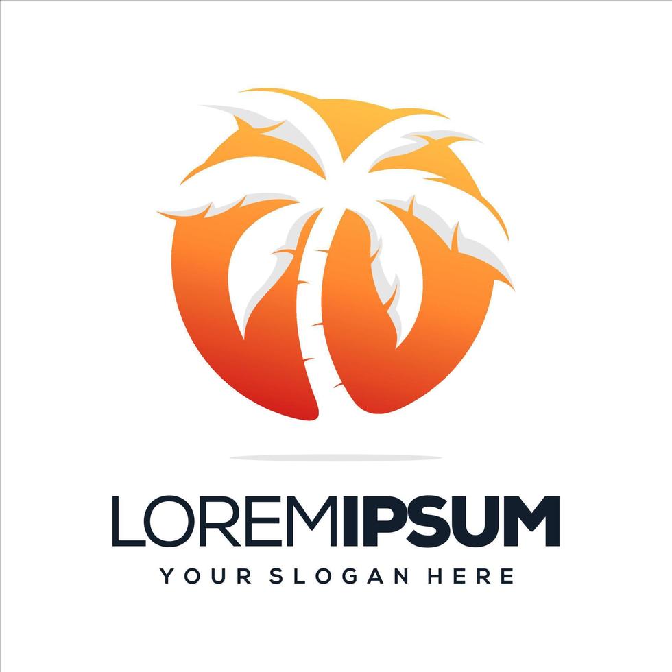 modern palm logo template vector