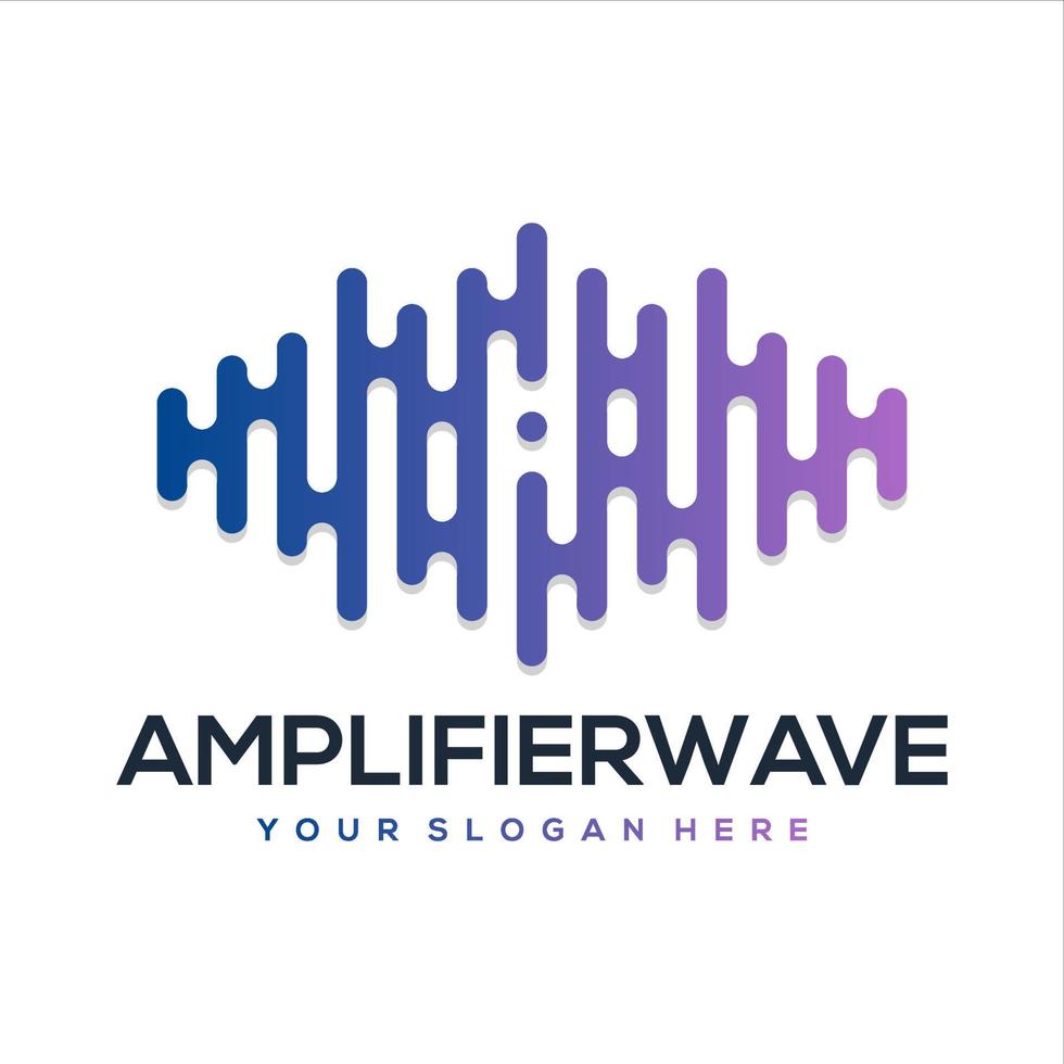 sound wave with letter logo template vector