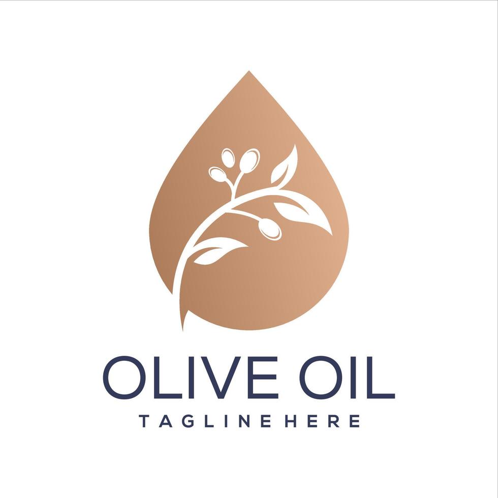 plantilla de logotipo de oliva moderna vector