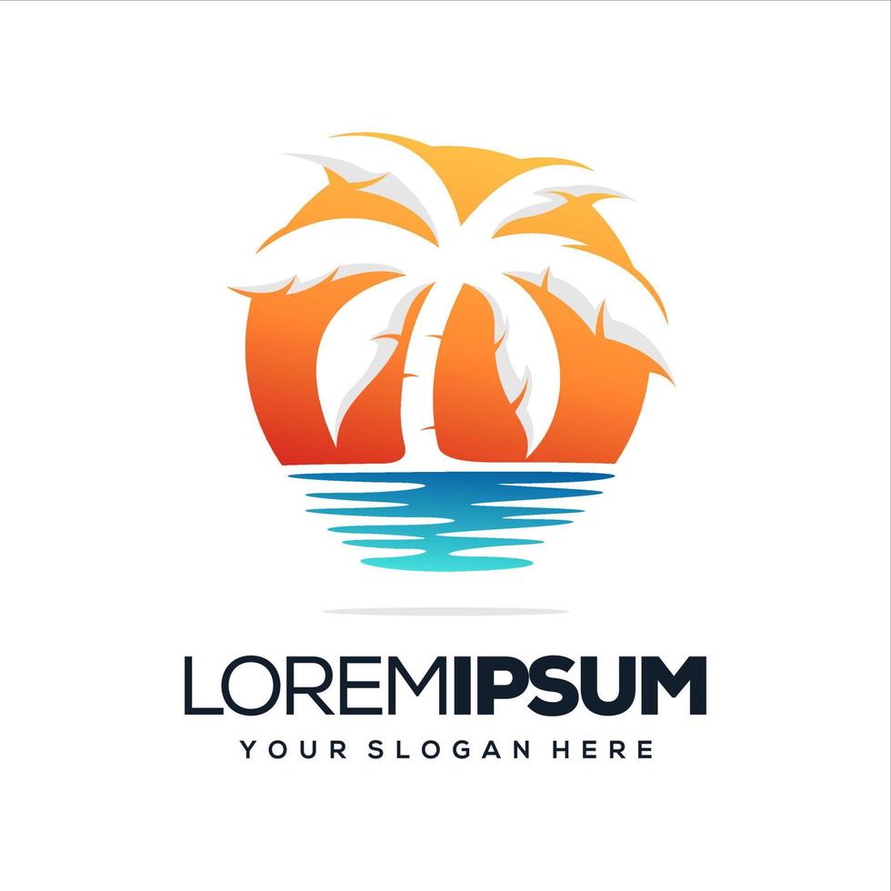 modern palm logo template vector