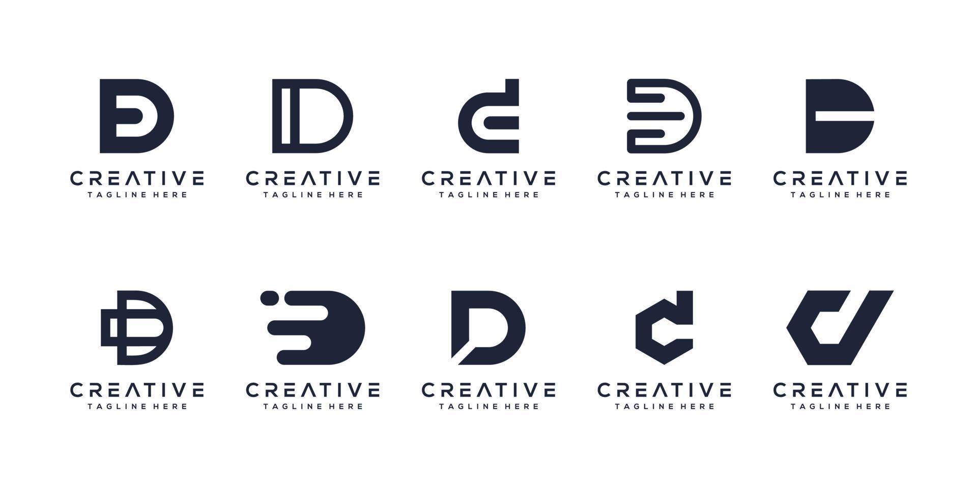 Set letter d monogram logo design 13704231 Vector Art at Vecteezy