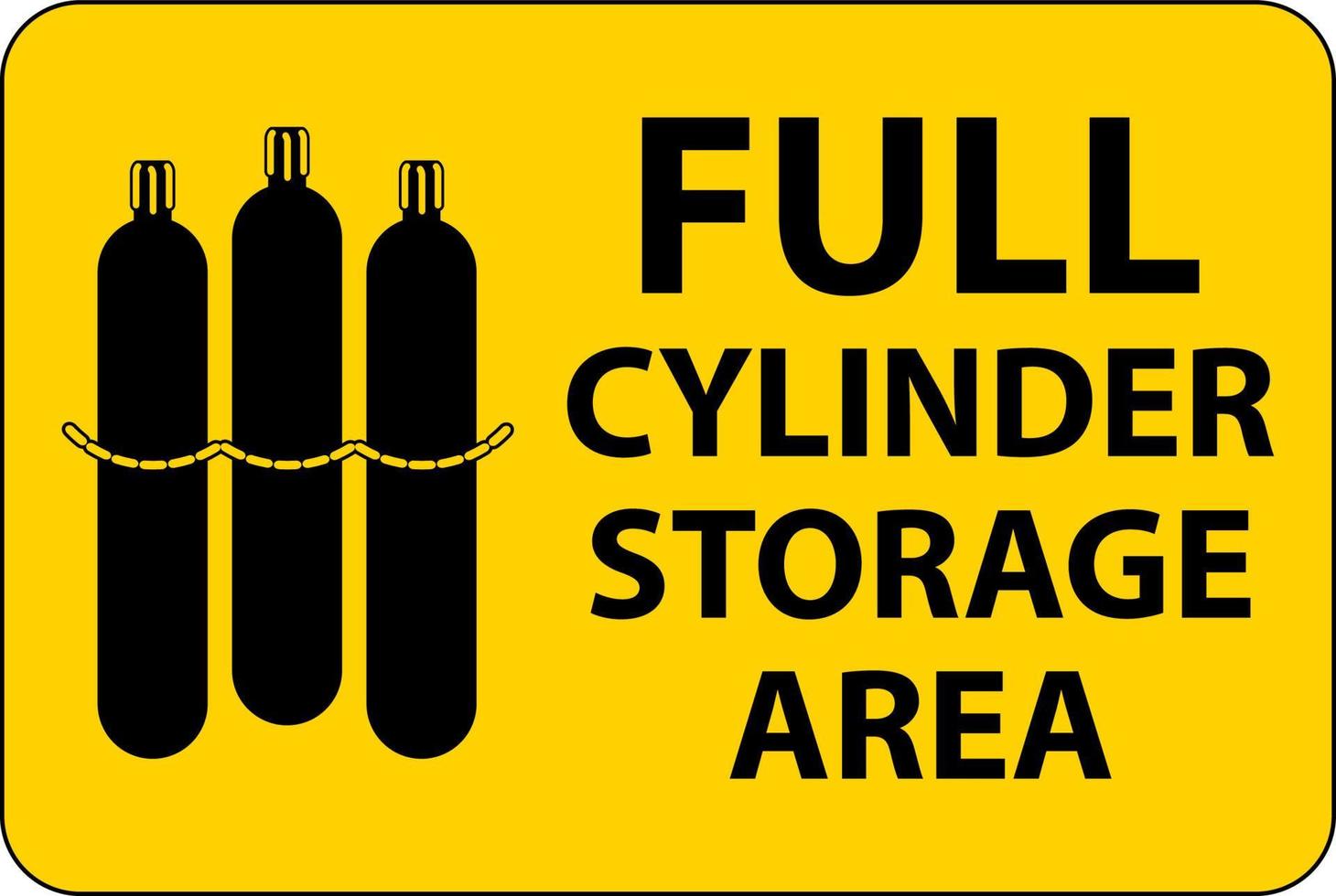 Gas Cylinder Sign Full Cylinder Storage Area vector