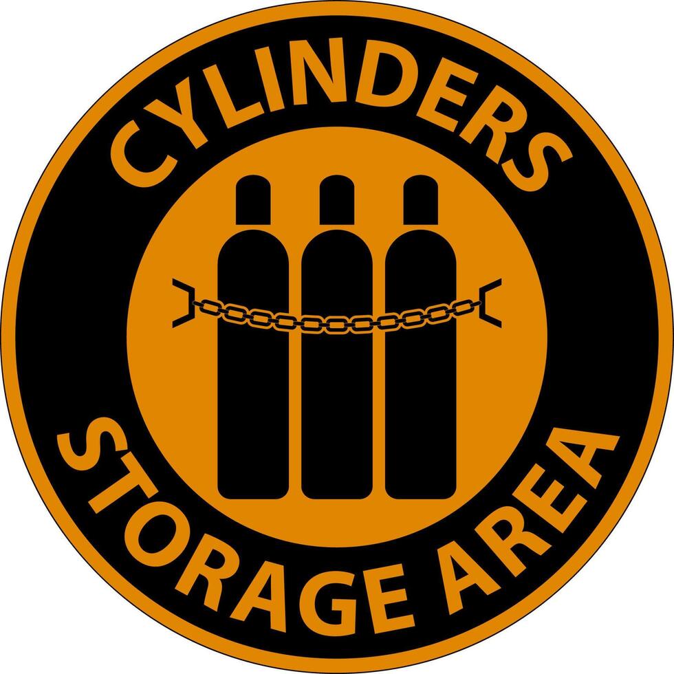 Floor Sign Cylinder Storage Area, Keep All Cylinders Chained vector