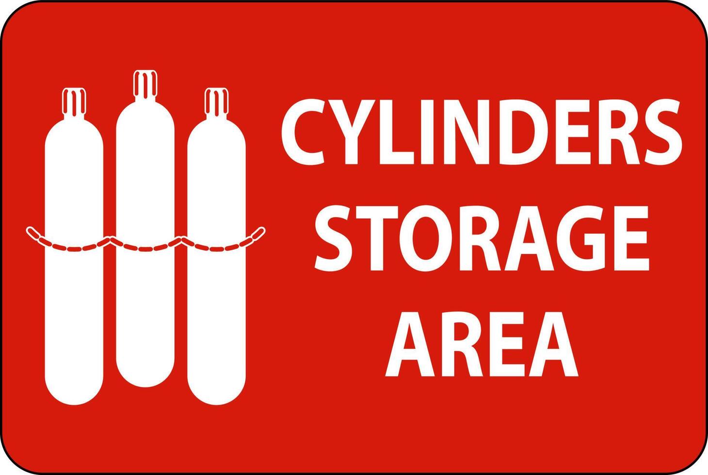 Cylinder Storage Sign Cylinder Storage Area vector