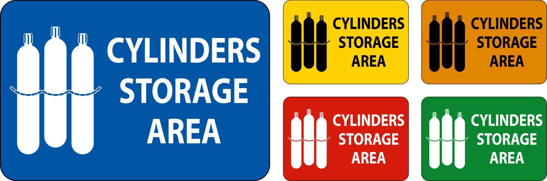 Cylinder Storage Sign Cylinder Storage Area vector