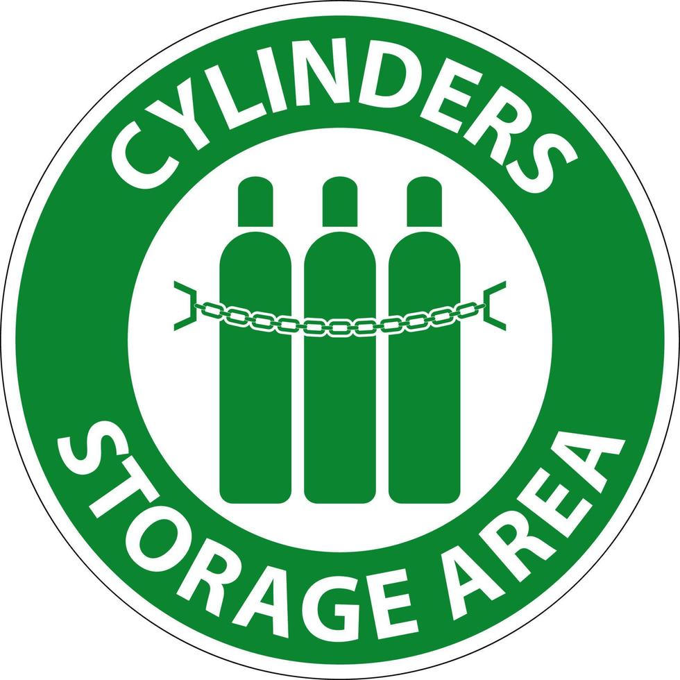 Floor Sign Cylinder Storage Area, Keep All Cylinders Chained vector