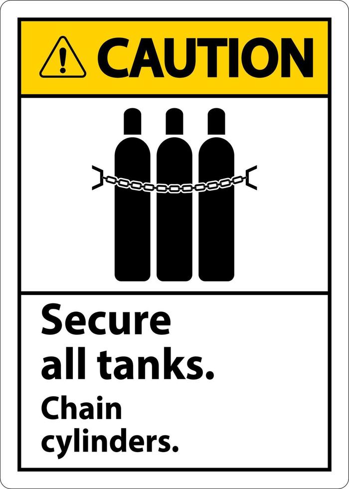 señal de precaución asegurar todos los tanques, cilindros de cadena vector