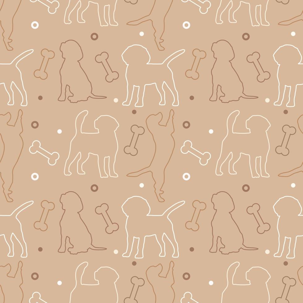 Seamless beagle pattern. Cartoon home pet, set of cute puppies for print, posters and postcard. Vector beagle  animal background. Funny little doggy seamless pattern