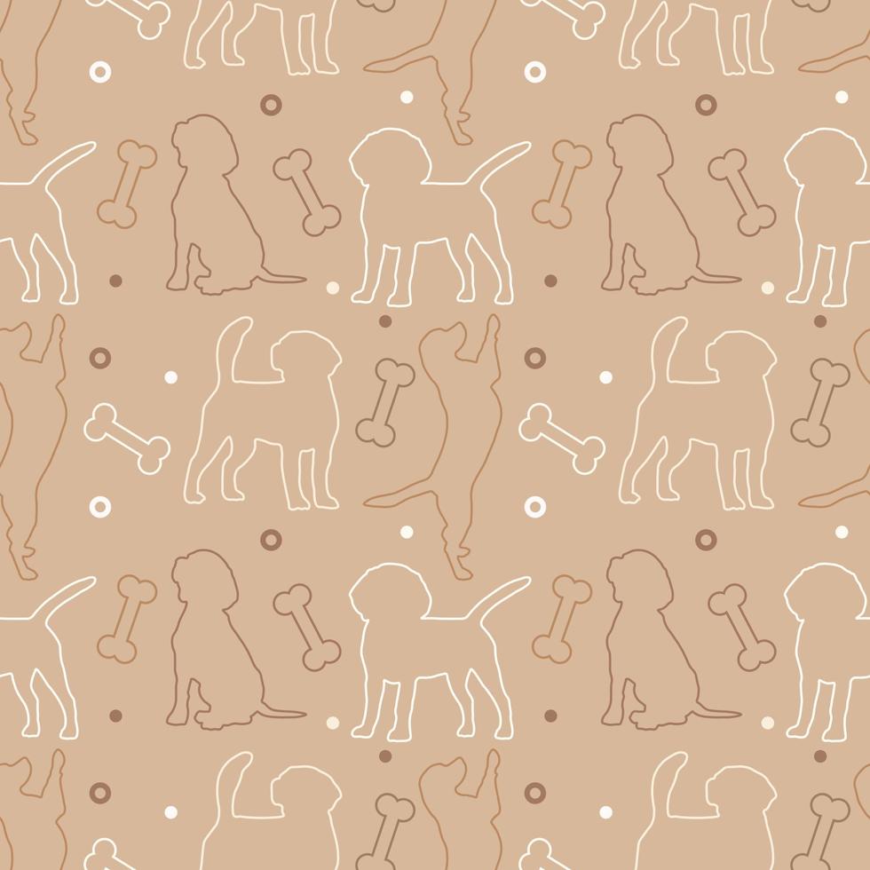 Seamless beagle pattern. Cartoon home pet, set of cute puppies for print, posters and postcard. Vector beagle  animal background. Funny little doggy seamless pattern