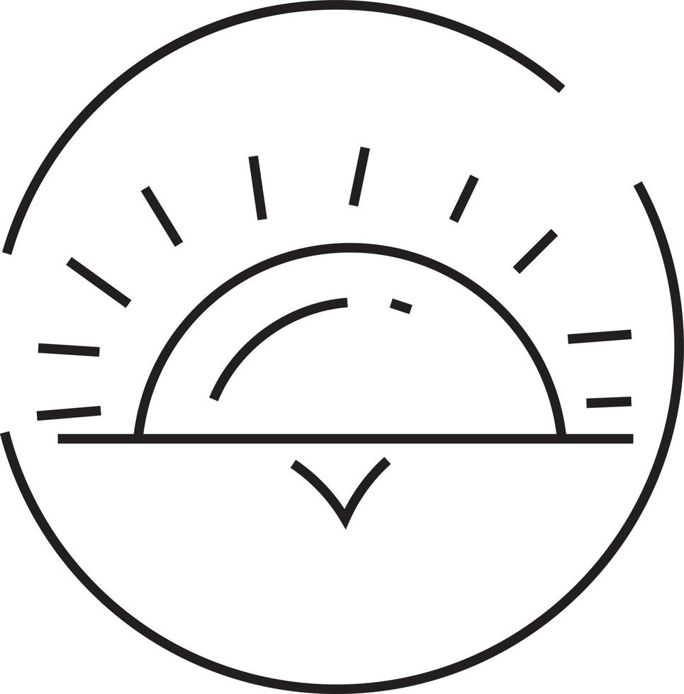 Raising sun, icon illustration, vector on white background