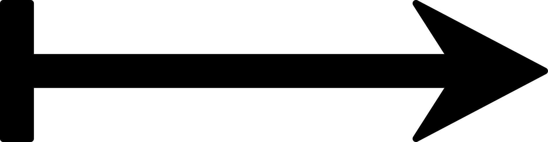 Small and simple black arrow pointing to the right, illustration, vector on white background.