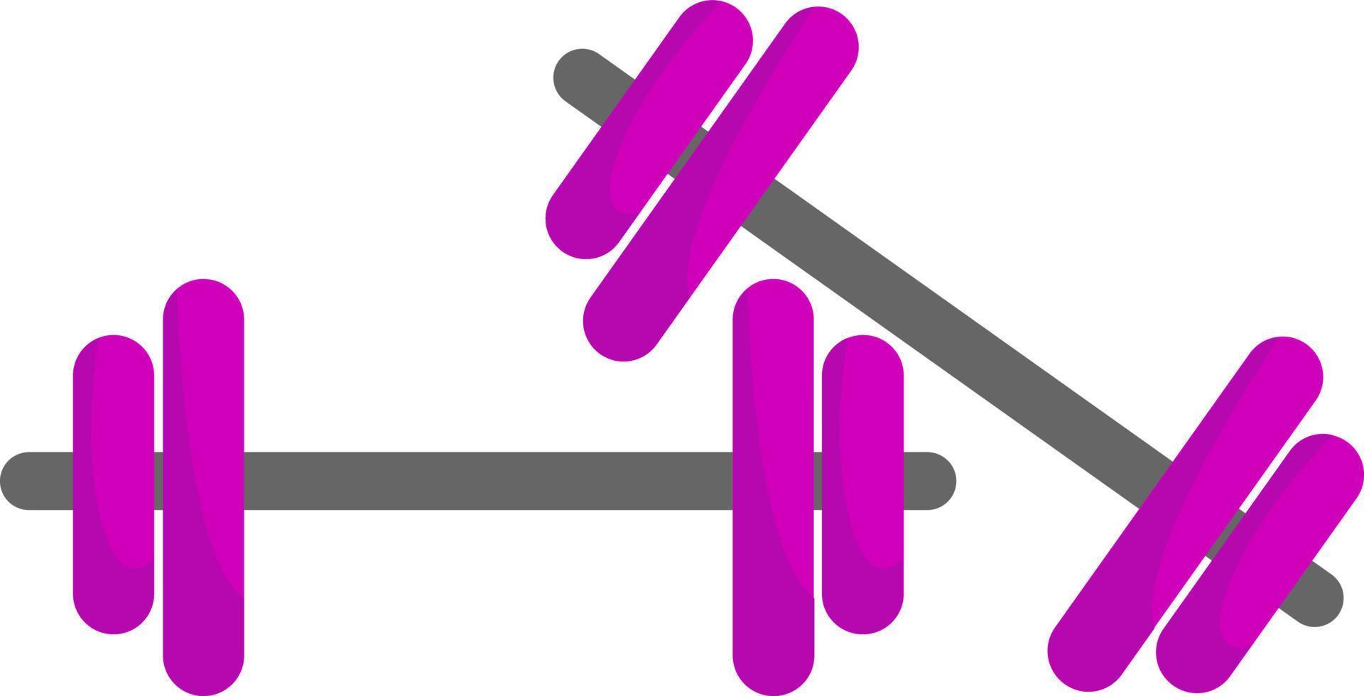 Purple dumbbells, illustration, vector on white background.