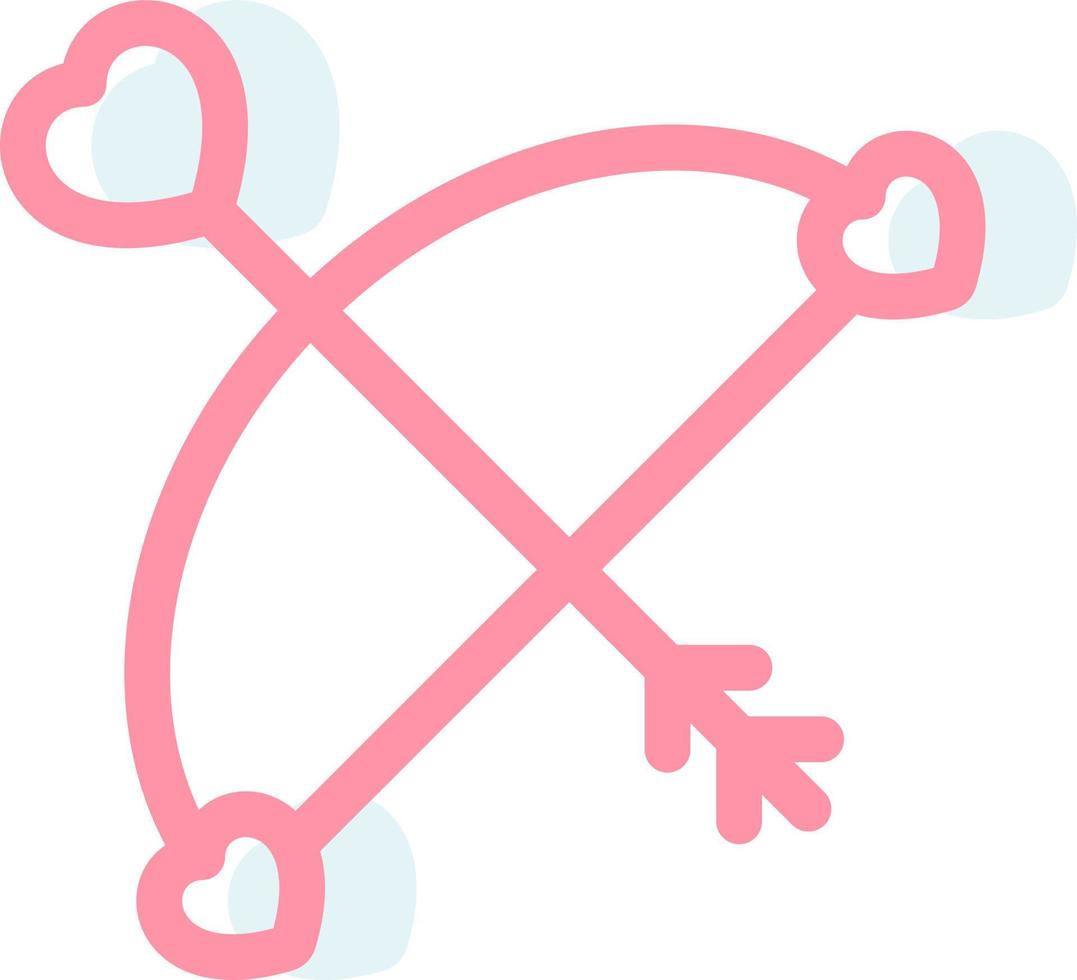 Love bow and arrow, illustration, vector on a white background.