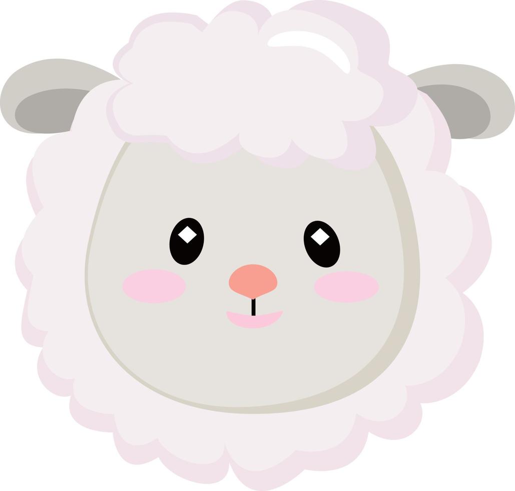 Cute little lamb, illustration, vector on white background