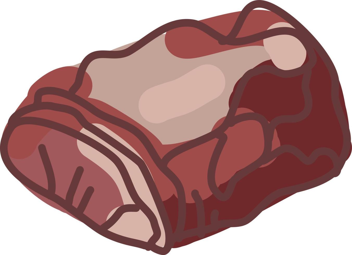 Roast meat, illustration, vector on white background.