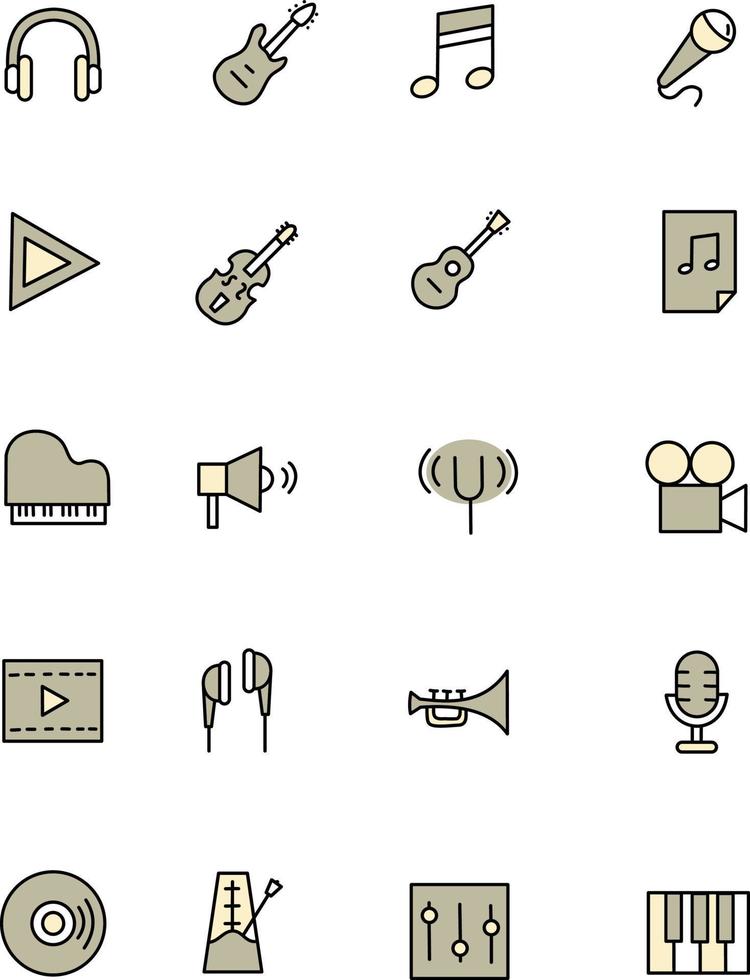 Musical instruments, illustration, vector on a white background.