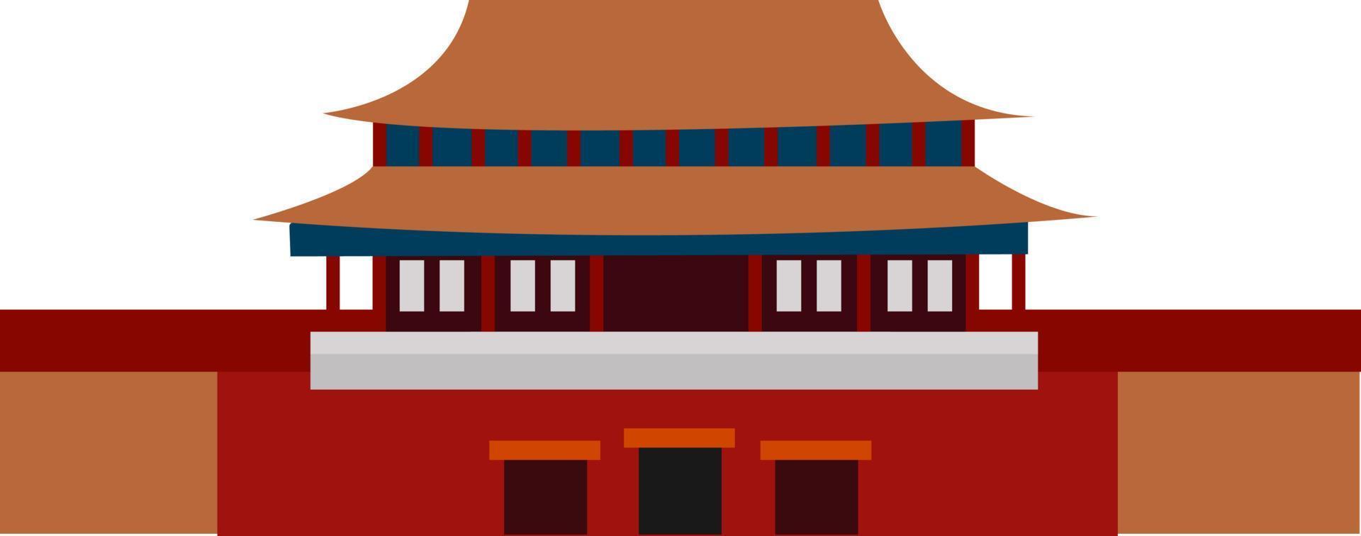 Forbidden city, illustration, vector on white background.