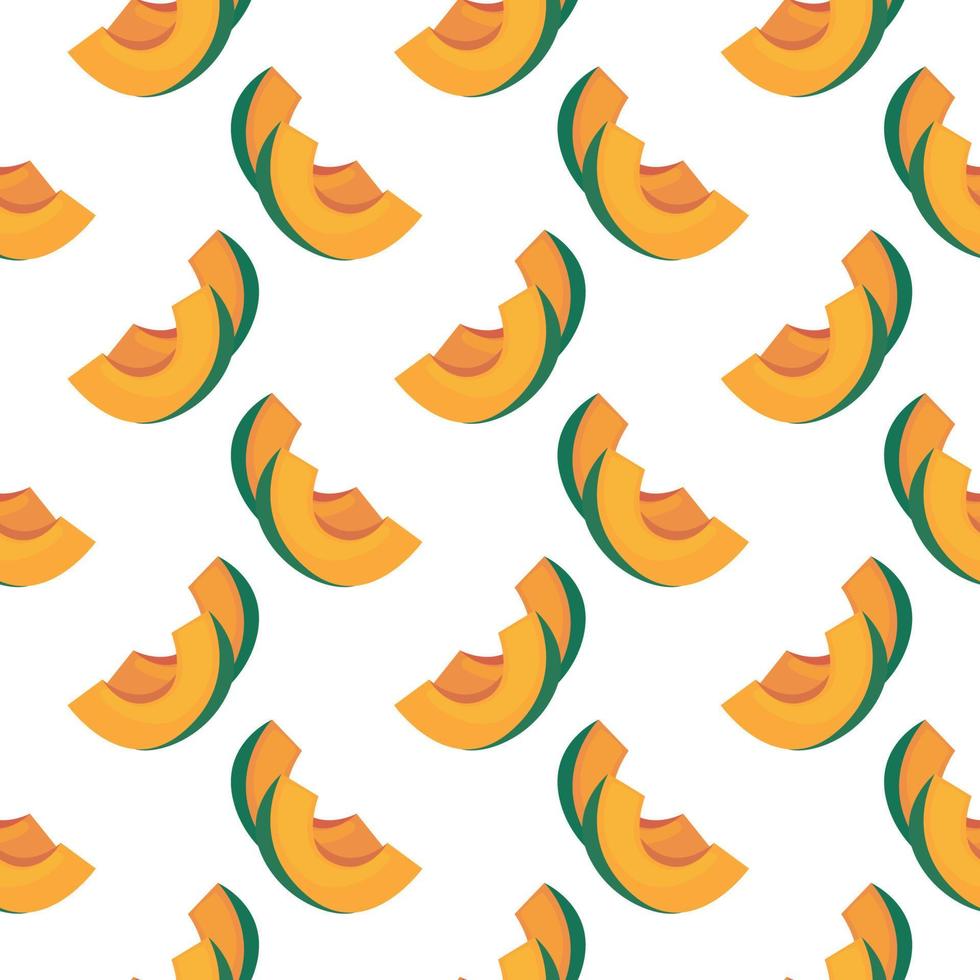 Delicious cantaloupe ,seamless pattern on white background. vector