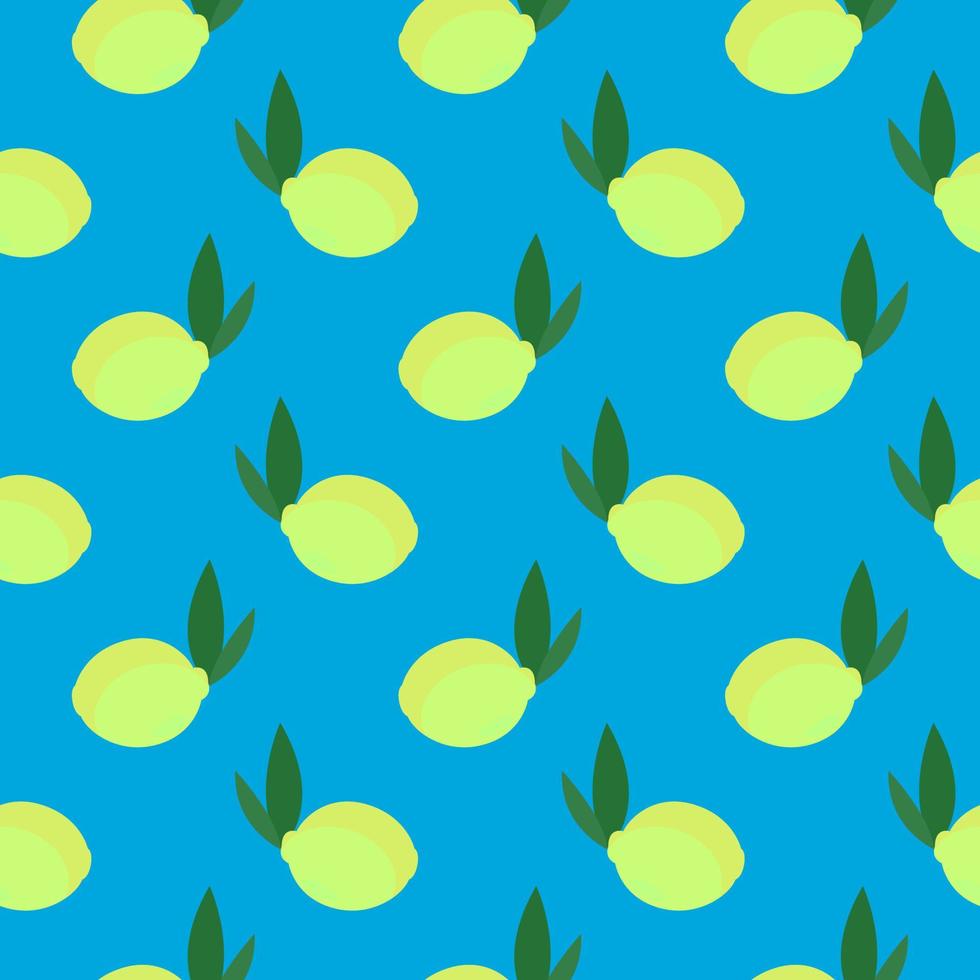 limón agrio, patrón sin costuras en un fondo azul. vector